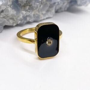 NEW Midnight Mood Black & Gold Statement Ring